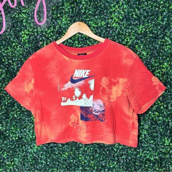 Nike Cropped Los Angeles Orange Sky Top Sz Small - Picture 2 of 5